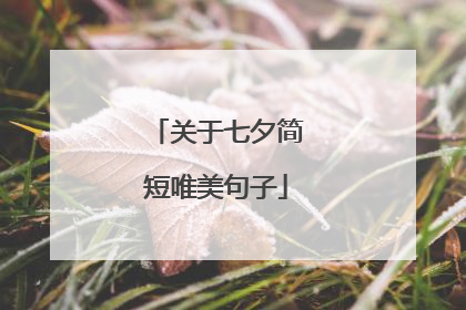 关于七夕简短唯美句子