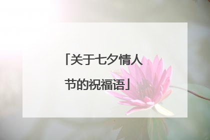 关于七夕情人节的祝福语