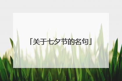 关于七夕节的名句