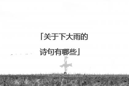 关于下大雨的诗句有哪些