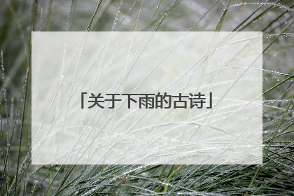 关于下雨的古诗