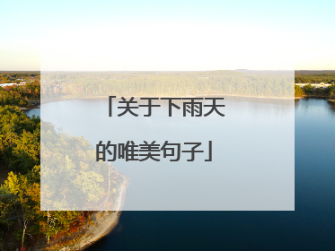 关于下雨天的唯美句子