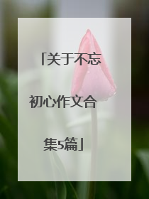 关于不忘初心作文合集5篇