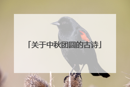 关于中秋团圆的古诗