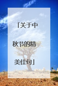 关于中秋节的精美佳句