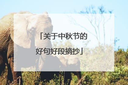关于中秋节的好句好段摘抄
