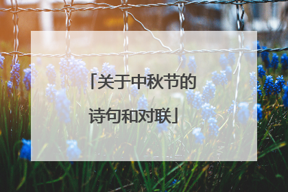 关于中秋节的诗句和对联