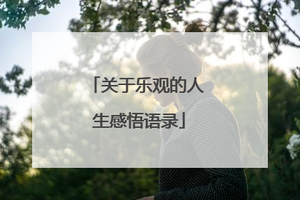 关于乐观的人生感悟语录