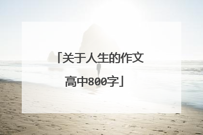 关于人生的作文高中800字