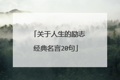 关于人生的励志经典名言20句