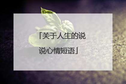 关于人生的说说心情短语