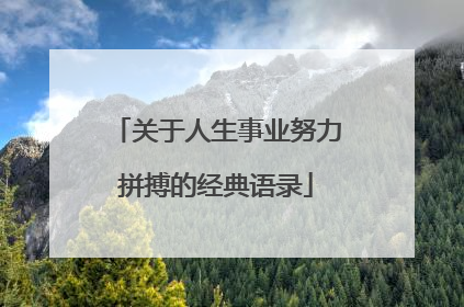 关于人生事业努力拼搏的经典语录