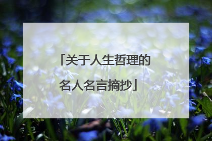 关于人生哲理的名人名言摘抄