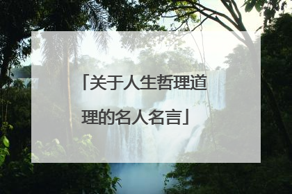 关于人生哲理道理的名人名言