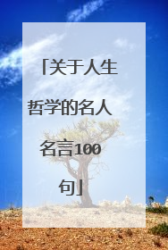 关于人生哲学的名人名言100句