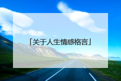 关于人生情感格言