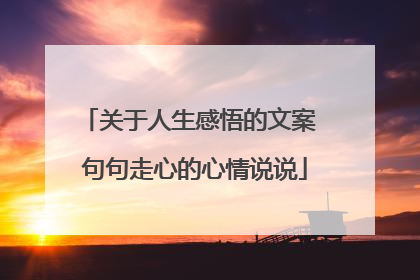 关于人生感悟的文案 句句走心的心情说说