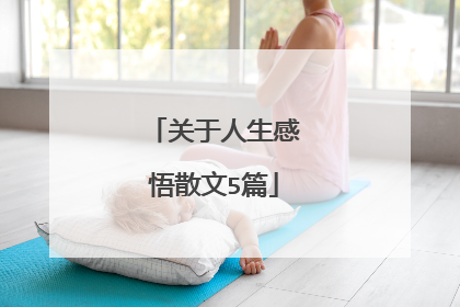 关于人生感悟散文5篇