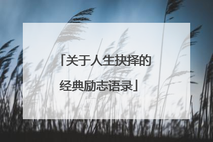 关于人生抉择的经典励志语录