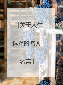 关于人生选择的名人名言