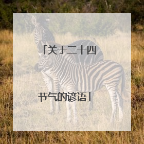 关于二十四节气的谚语