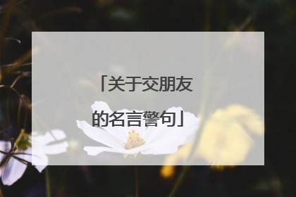 关于交朋友的名言警句
