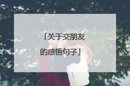 关于交朋友的感悟句子
