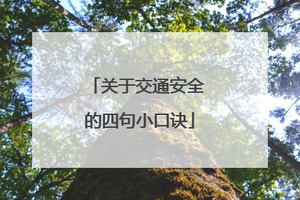 关于交通安全的四句小口诀