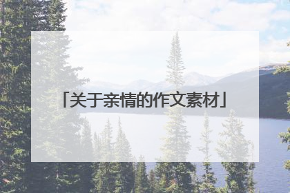 关于亲情的作文素材
