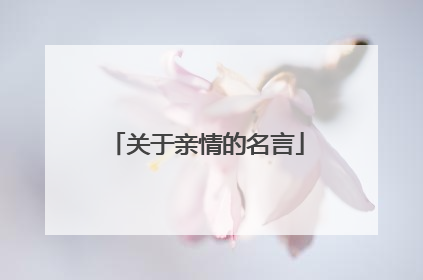 关于亲情的名言