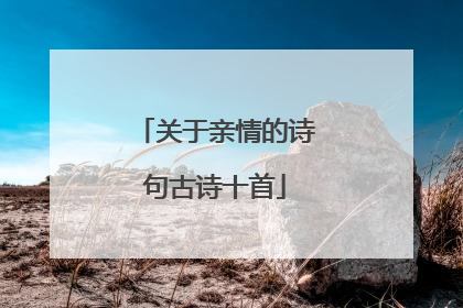 关于亲情的诗句古诗十首