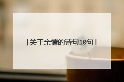 关于亲情的诗句10句