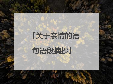 关于亲情的语句语段摘抄