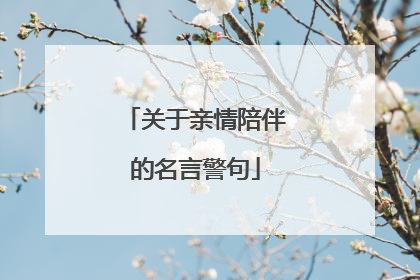 关于亲情陪伴的名言警句