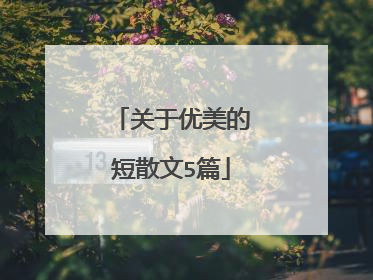 关于优美的短散文5篇