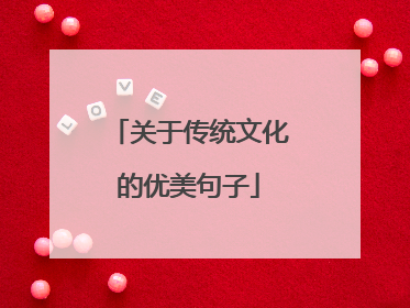 关于传统文化的优美句子