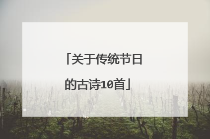 关于传统节日的古诗10首