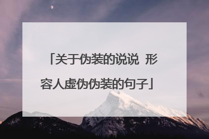 关于伪装的说说 形容人虚伪伪装的句子
