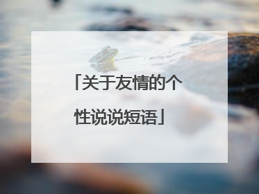关于友情的个性说说短语