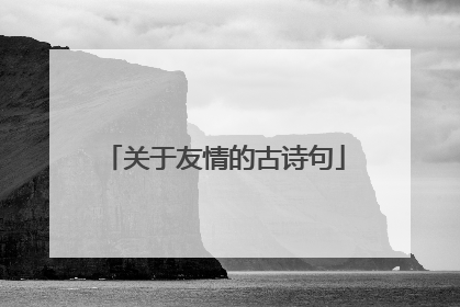 关于友情的古诗句