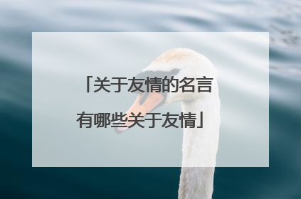 关于友情的名言有哪些关于友情