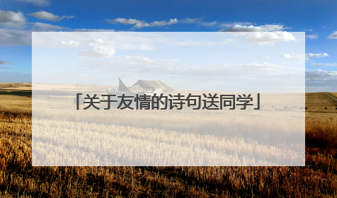 关于友情的诗句送同学