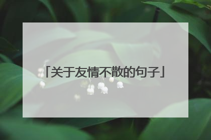 关于友情不散的句子