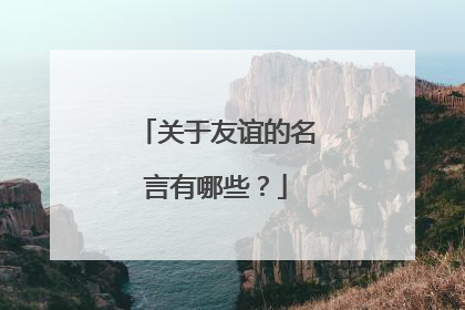 关于友谊的名言有哪些?