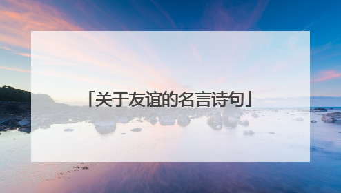 关于友谊的名言诗句