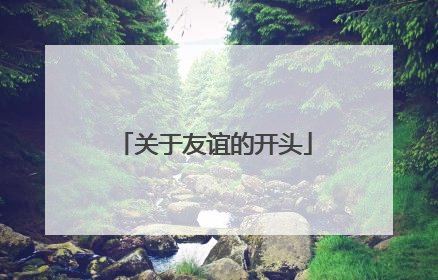 关于友谊的开头