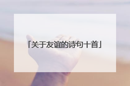 关于友谊的诗句十首
