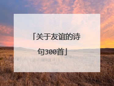 关于友谊的诗句300首