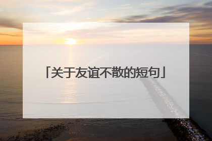 关于友谊不散的短句
