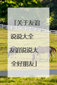 关于友谊说说大全 友谊说说大全好朋友
